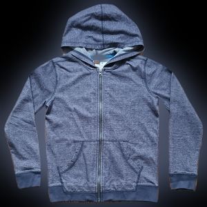 NWT Tea Collection Soft Cotton Zip-up Hoodie in Denim Blue Size 10